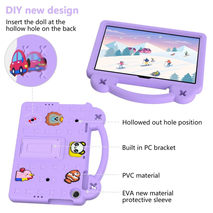 For Lenovo Tab M10 (Gen 3) Drop-proof EVA Protective Tablet Cover Anti-scratch Tablet Case with Kickstand - Purple - 6