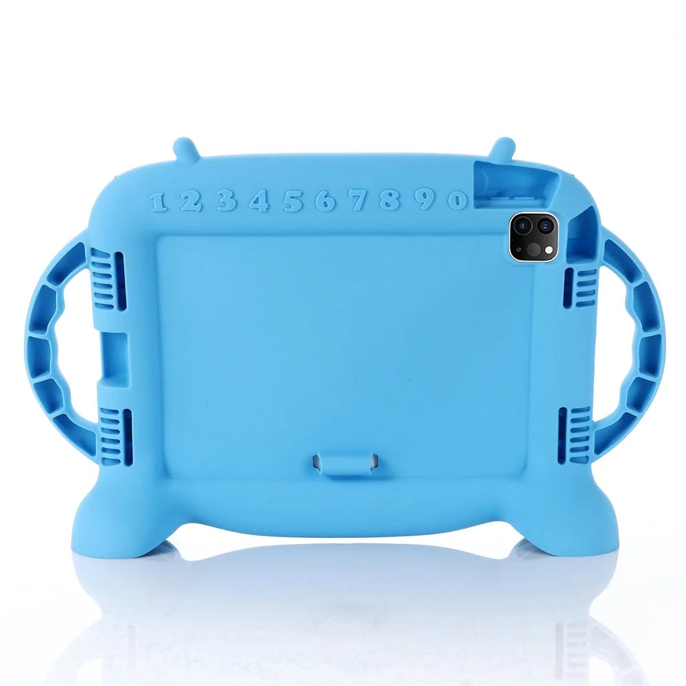 For iPad (2025) / 10.9 (2022) / Pro 11 (2022) / (2020) / (2021) / (2018) / Air (2020) / Air (2022) Silicone Tablet Case Stand Cover - Blue - 3