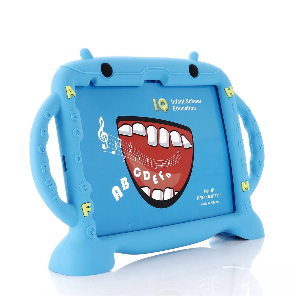 For iPad (2025) / 10.9 (2022) / Pro 11 (2022) / (2020) / (2021) / (2018) / Air (2020) / Air (2022) Silicone Tablet Case Stand Cover - Blue - 4
