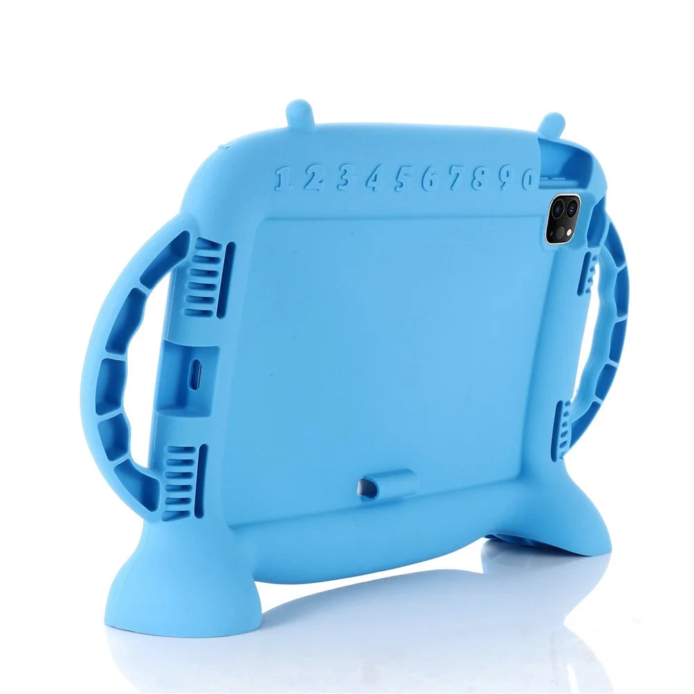 For iPad (2025) / 10.9 (2022) / Pro 11 (2022) / (2020) / (2021) / (2018) / Air (2020) / Air (2022) Silicone Tablet Case Stand Cover - Blue - 5