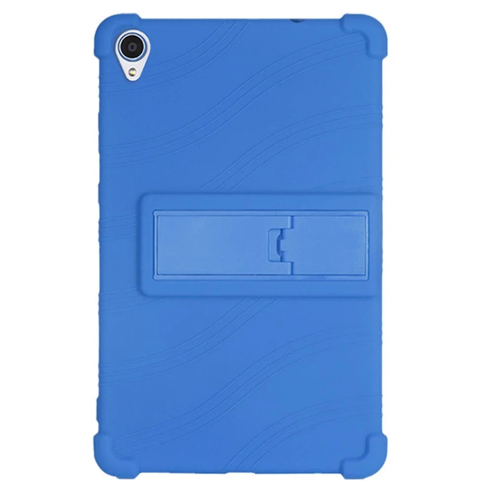 For Lenovo Tab M8 (FHD) TB-8505 / TB-8705 Kickstand Silicone Tablet Case Anti-Slip Kids Friendly Shockproof Soft Cover - Dark Blue - 2