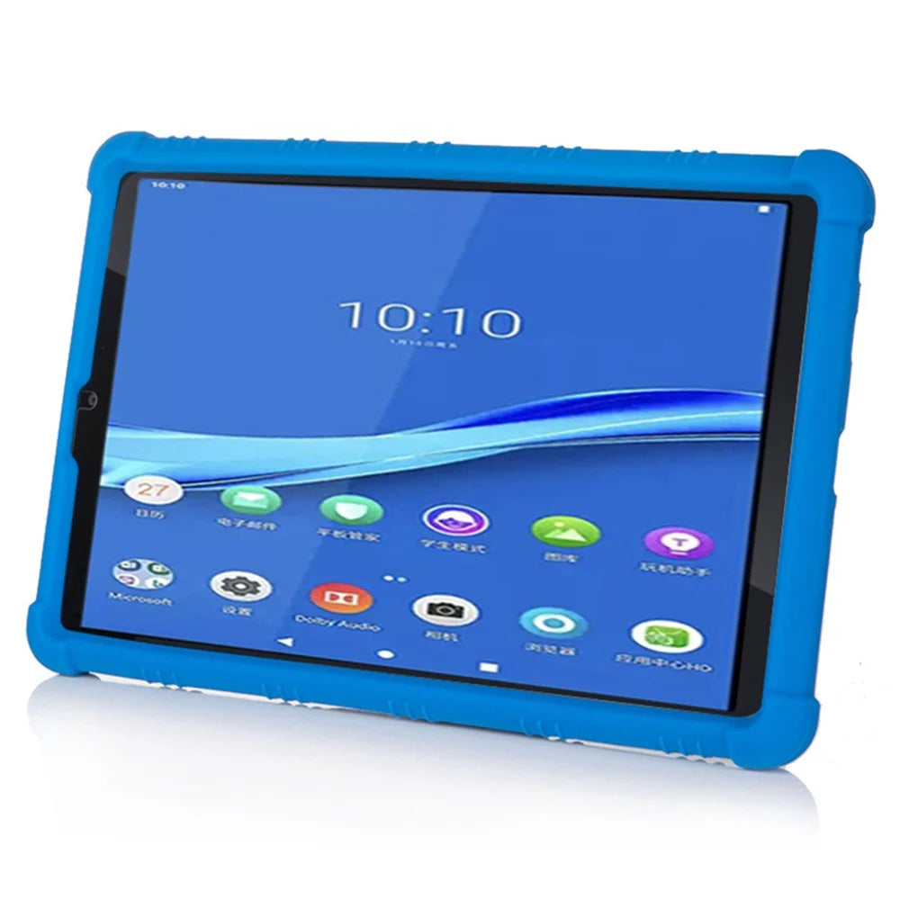 For Lenovo Tab M8 (FHD) TB-8505 / TB-8705 Kickstand Silicone Tablet Case Anti-Slip Kids Friendly Shockproof Soft Cover - Dark Blue - 4