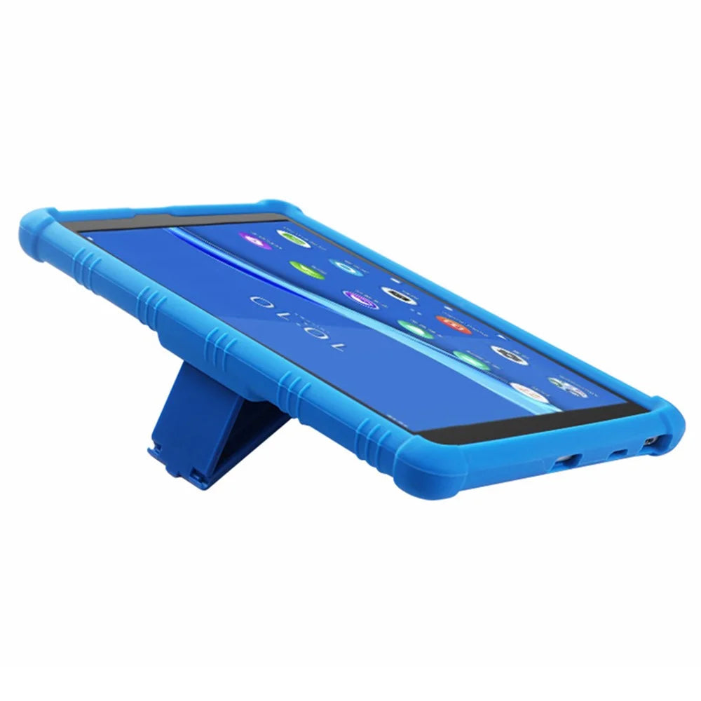 For Lenovo Tab M8 (FHD) TB-8505 / TB-8705 Kickstand Silicone Tablet Case Anti-Slip Kids Friendly Shockproof Soft Cover - Dark Blue - 5