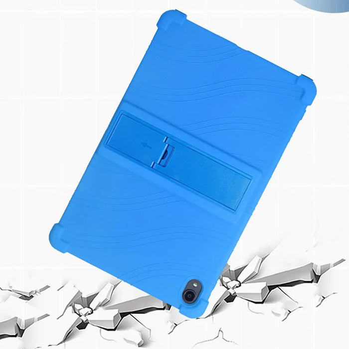 For Lenovo Tab K11 TB-J606N Silicone Tablet Case Kickstand Shockproof Protective Cover - Sky Blue - 4