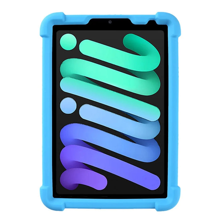 For iPad mini (2024) / mini (2021) Kickstand Design Anti-Drop Tablet Case Anti-Scratch Silicone Protective Cover - Sky Blue - 3