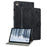 For Nokia T21 PU Leather Shockproof Stand Case Imprinted Cute Tiger Pattern Flip Tablet Cover with Card Holder - Black - 1