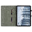 For Nokia T21 PU Leather Shockproof Stand Case Imprinted Cute Tiger Pattern Flip Tablet Cover with Card Holder - Black - 2
