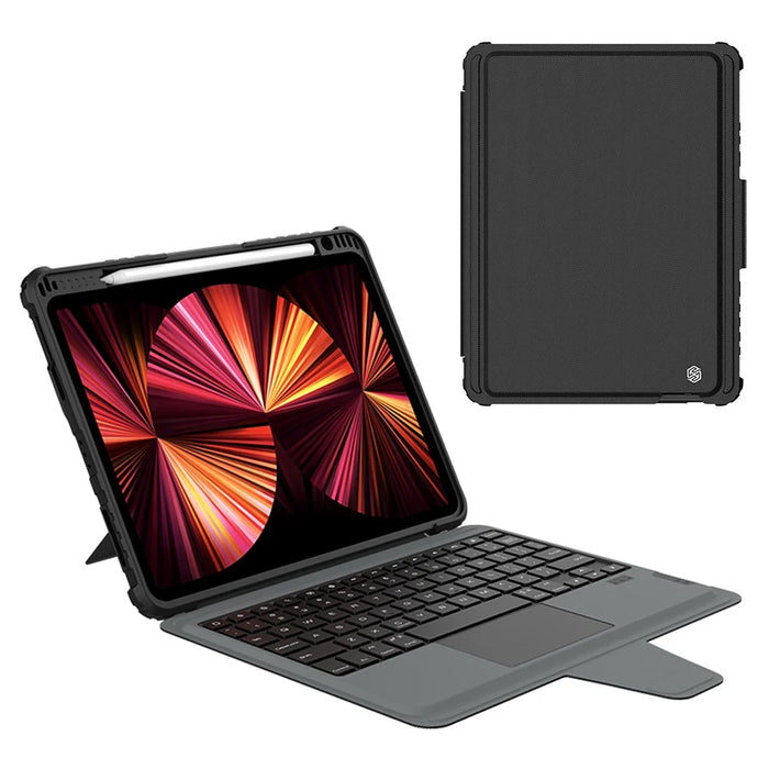 NILLKIN for iPad Air 11 (2024) / Air (2022) / (2020) / Pro 11 (2020) / (2021) / (2022) Bluetooth-Compatible Keyboard Leather Case - 1