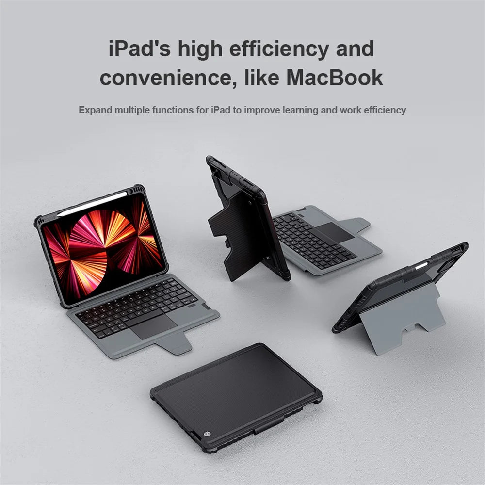 NILLKIN for iPad Air 11 (2024) / Air (2022) / (2020) / Pro 11 (2020) / (2021) / (2022) Bluetooth-Compatible Keyboard Leather Case - 3