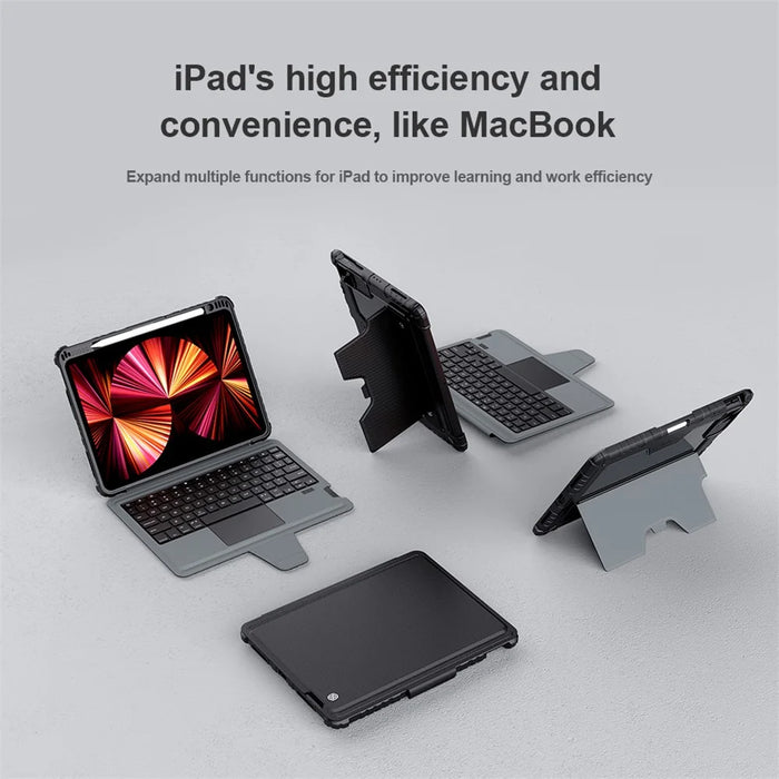 NILLKIN for iPad Air 11 (2024) / Air (2022) / (2020) / Pro 11 (2020) / (2021) / (2022) Bluetooth-Compatible Keyboard Leather Case - 3