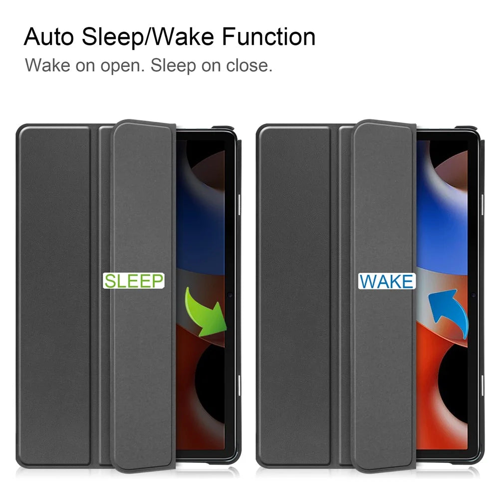 For Blackview Oscal Pad 10 Tri-fold PU Leather Tablet Case Stand Auto Wake / Sleep Anti-scratch Tablet Cover - Black - 3