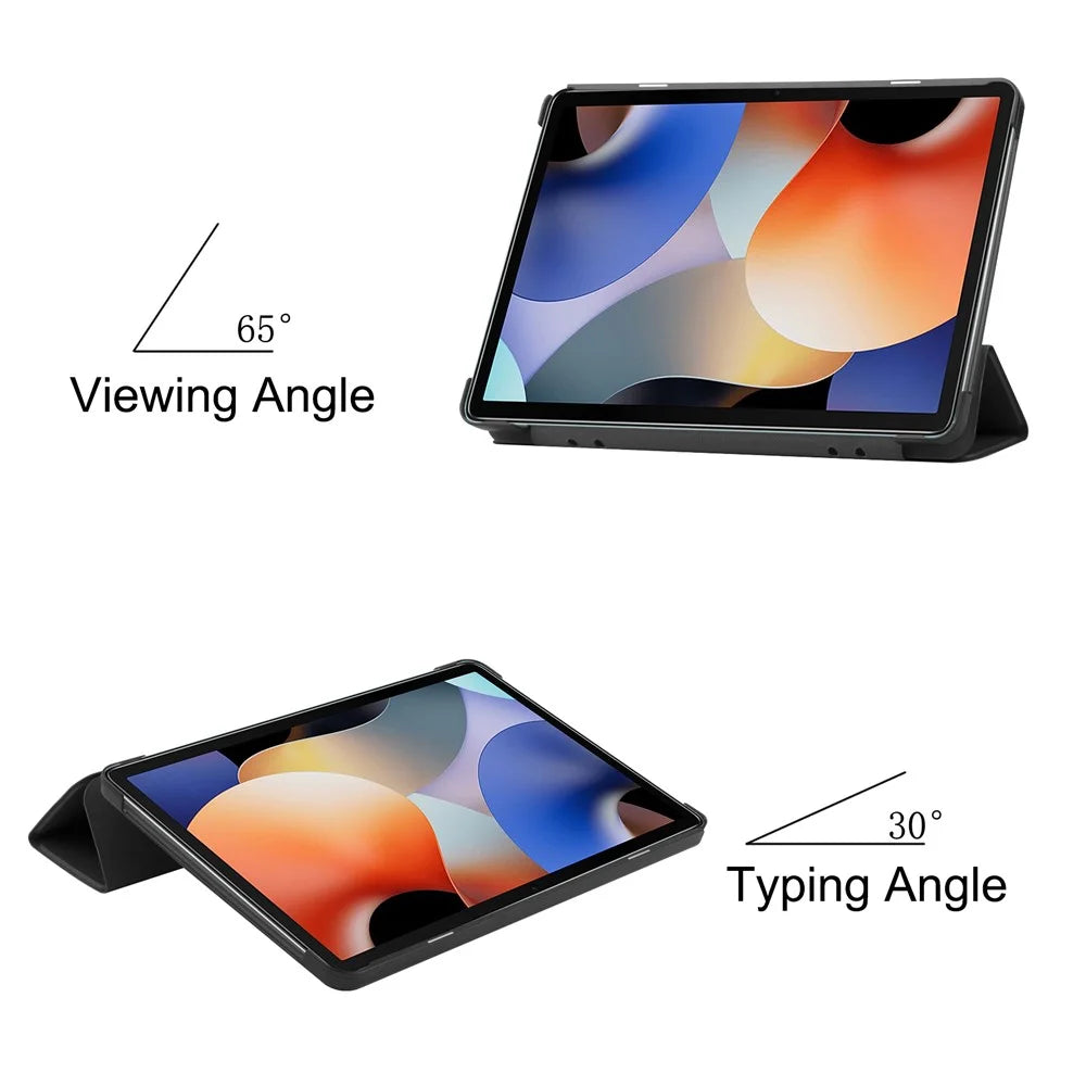 For Blackview Oscal Pad 10 Tri-fold PU Leather Tablet Case Stand Auto Wake / Sleep Anti-scratch Tablet Cover - Black - 4
