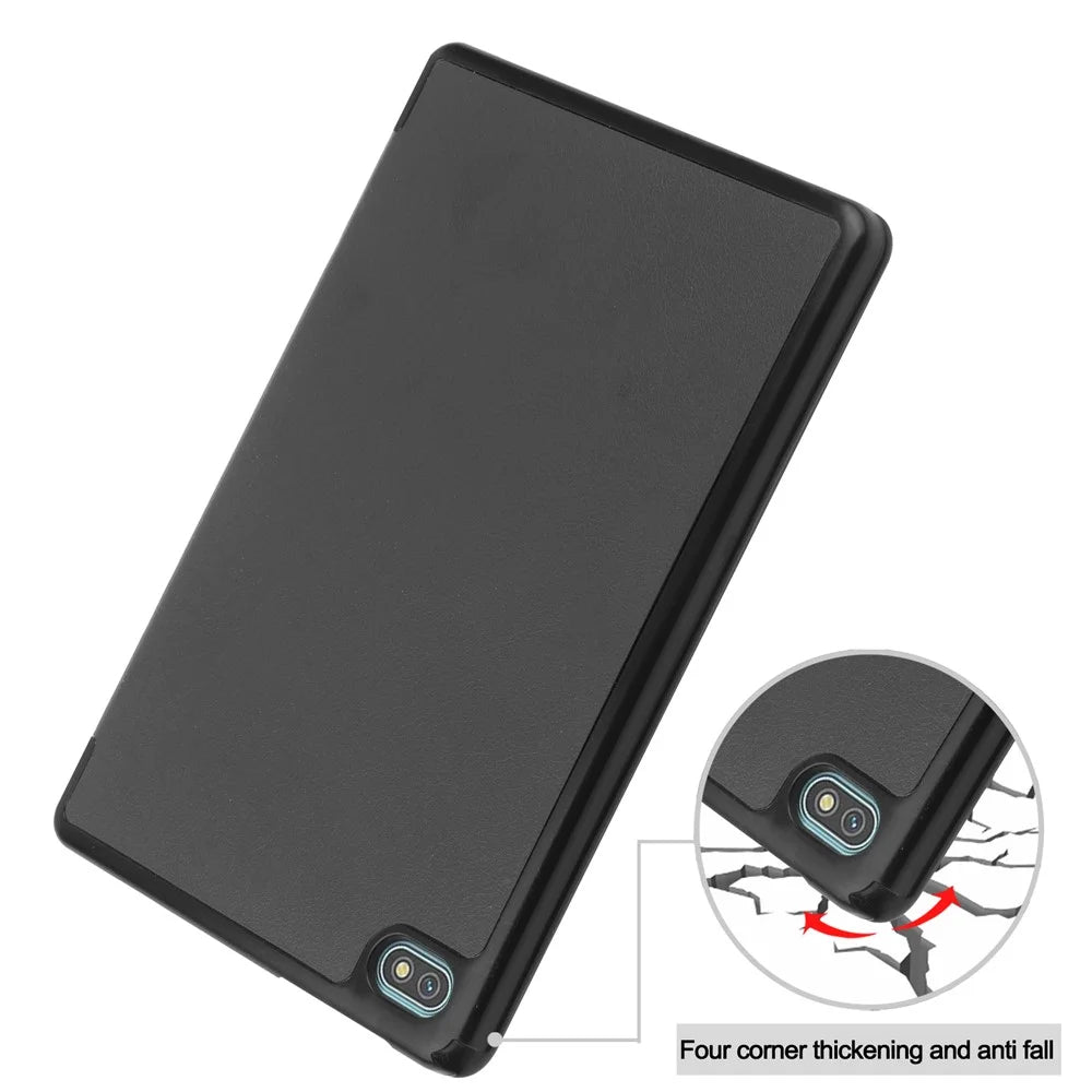 For Blackview Oscal Pad 10 Tri-fold PU Leather Tablet Case Stand Auto Wake / Sleep Anti-scratch Tablet Cover - Black - 7
