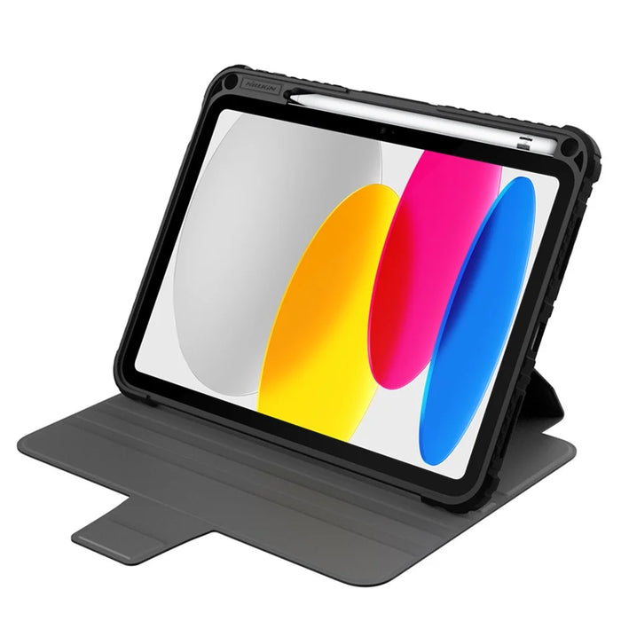 NILLKIN Bumper Leather Case Pro for iPad (2025) / 10.9 (2022) Detachable PU Leather Tablet Case Stand Cover - Black - 3