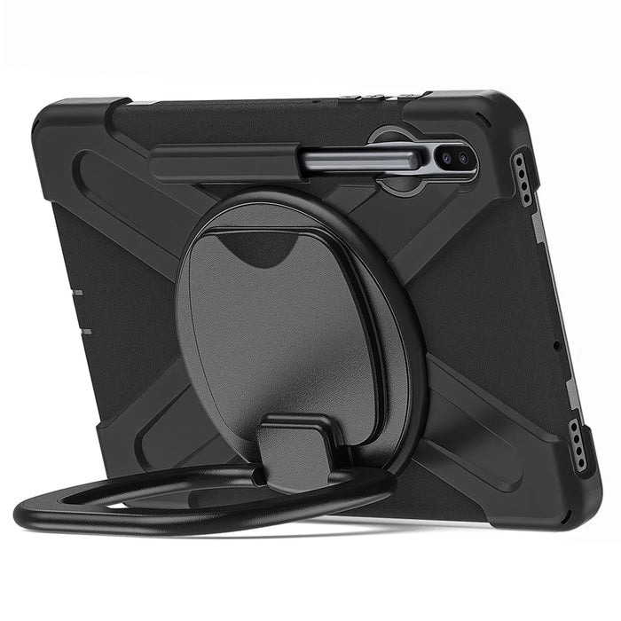Rotary Kickstand Tablet Case for Samsung Galaxy Tab S6 T860, PC + Silicone Tablet Cover with Shoulder Strap - 2