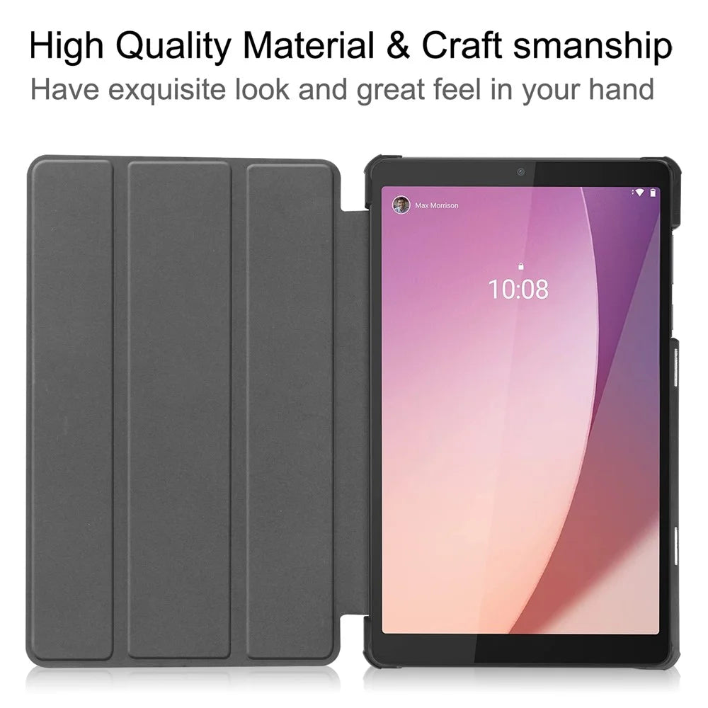 Tri-Fold Stand for Lenovo Tab M8 (4th Gen) 2024 TB-301XU / M8 (4th Gen) 2023 TB-300FU Pattern Printing PU Leather Tablet Cover - Cat - 2