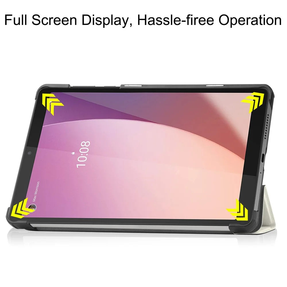 Tri-Fold Stand for Lenovo Tab M8 (4th Gen) 2024 TB-301XU / M8 (4th Gen) 2023 TB-300FU Pattern Printing PU Leather Tablet Cover - Cat - 3
