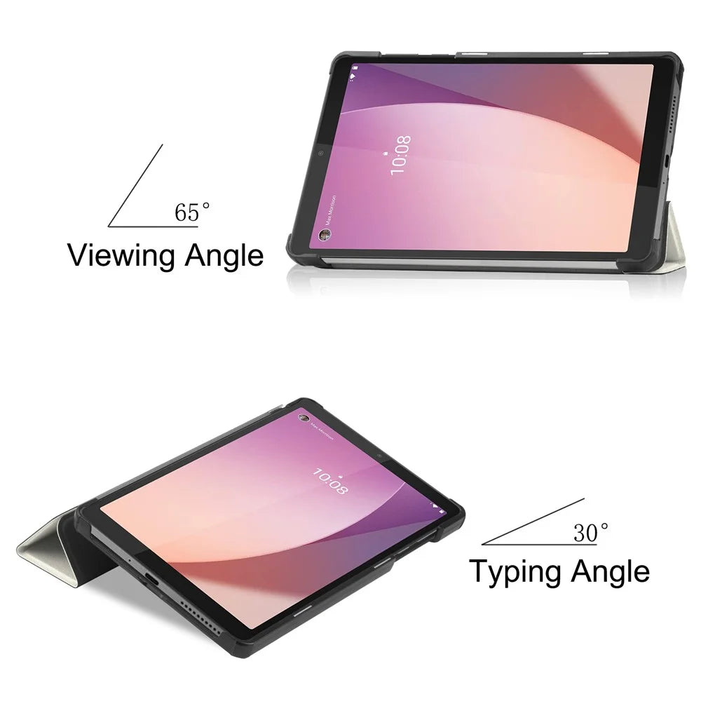 Tri-Fold Stand for Lenovo Tab M8 (4th Gen) 2024 TB-301XU / M8 (4th Gen) 2023 TB-300FU Pattern Printing PU Leather Tablet Cover - Cat - 5