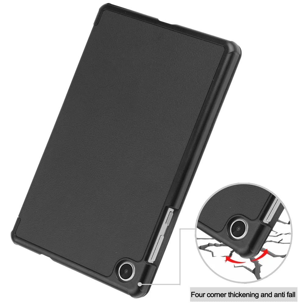 PU Leather Tablet Case for Lenovo Tab M8 (4th Gen) 2024 TB-301XU / M8 (4th Gen) 2023 TB-300FU Tri-Fold Stand Protective Tablet Cover - Black - 6