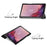 For Lenovo Tab M9 TB-310FU Anti-scratch PU Leather Tablet Case Tri-fold Stand Protective Cover - Black - 3