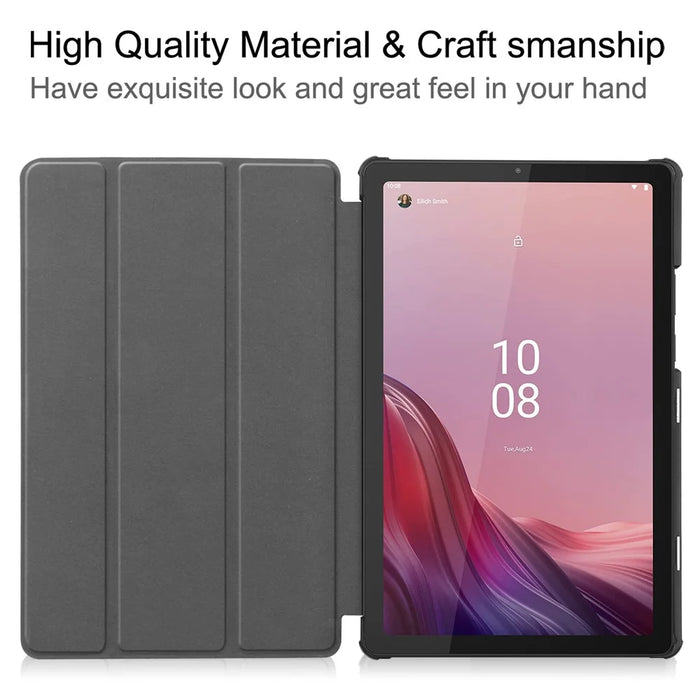 Tri-fold Stand Tablet Case for Lenovo Tab M9 TB-310FU Pattern Printing PU Leather + PC Protective Cover - Cat - 2