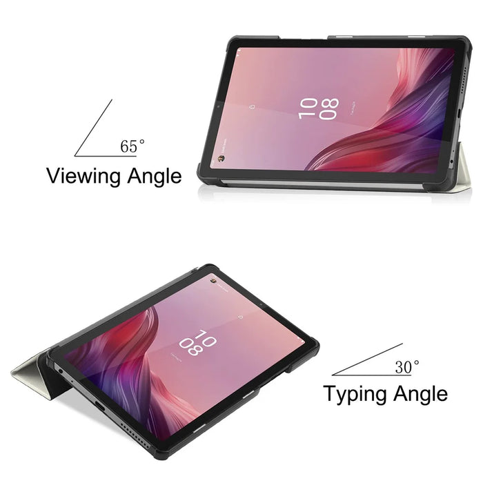 Tri-fold Stand Tablet Case for Lenovo Tab M9 TB-310FU Pattern Printing PU Leather + PC Protective Cover - Cat - 3