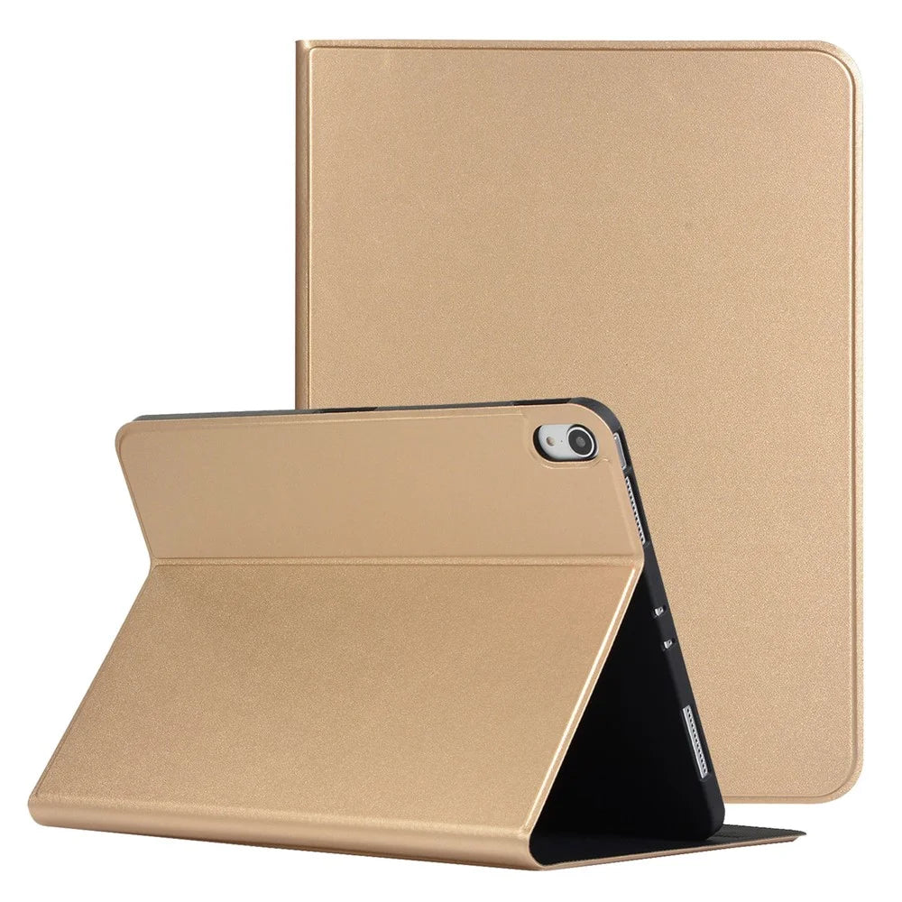 For iPad (2025) / 10.9 (2022) PU Leather + TPU Tablet Case Auto Wake / Sleep Shockproof Stand Cover - Gold - 1