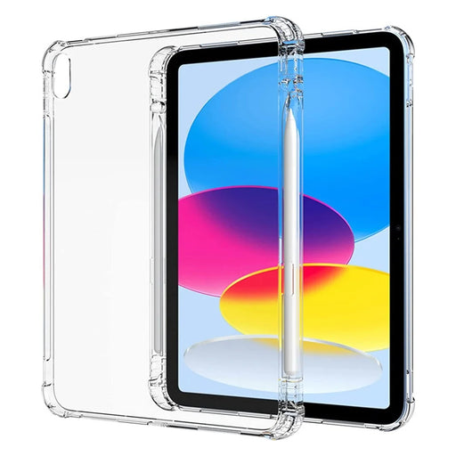 For iPad (2025) / 10.9 (2022) Shockproof TPU Tablet Case Reinforced Corners Transparent Protection Cover with Pen Slot - 1
