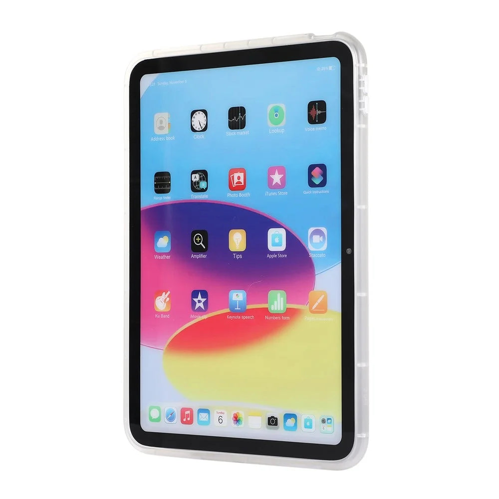 For iPad (2025) / 10.9 (2022) Case Soft TPU Corner Cushion Tablet Cover - White - 5