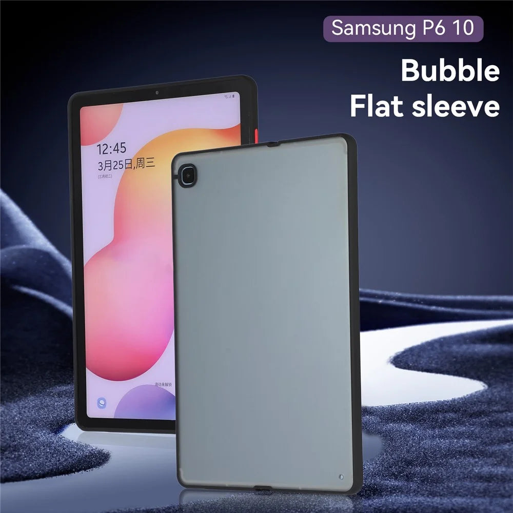 For Samsung Galaxy Tab S6 Lite (2024) / S6 Lite (2022) / S6 Lite (2020) SM-P610 Slim Case Skin-Touch Hard PC + TPU Protective Cover - Black - 6