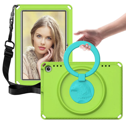 For Amazon Fire HD 8 (2022) / (2020) Shockproof EVA Case with Shoulder Strap, Waterproof Screen Protector - Green - 2