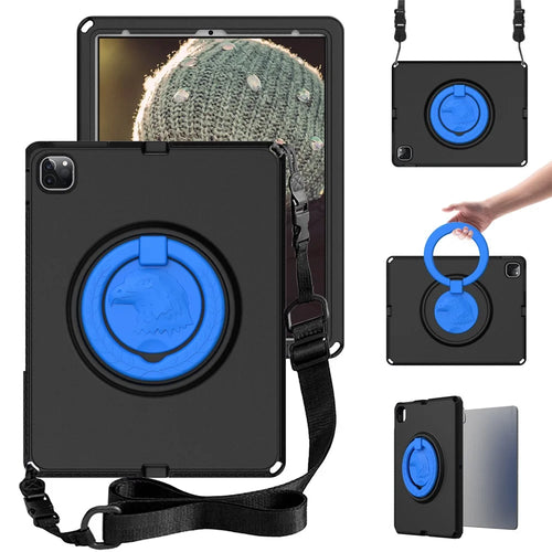 For iPad Pro 13 (2025) / 13 (2024) / Air 13 (2025) / (2024) / 12.9 (2022) / (2021) / (2020) / (2018) EVA Case with Shoulder Strap, Screen Film - Black - 1