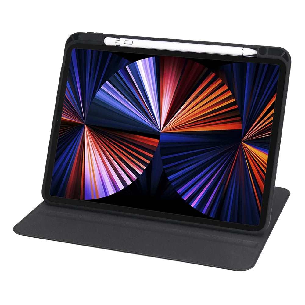 For iPad Air 11 (2026) / (2025) / (2024) / Pro 11 (2020) / (2021) / (2022) / Air (2022) / (2020) Kickstand Tablet Case PU Leather Cover - Black - 4