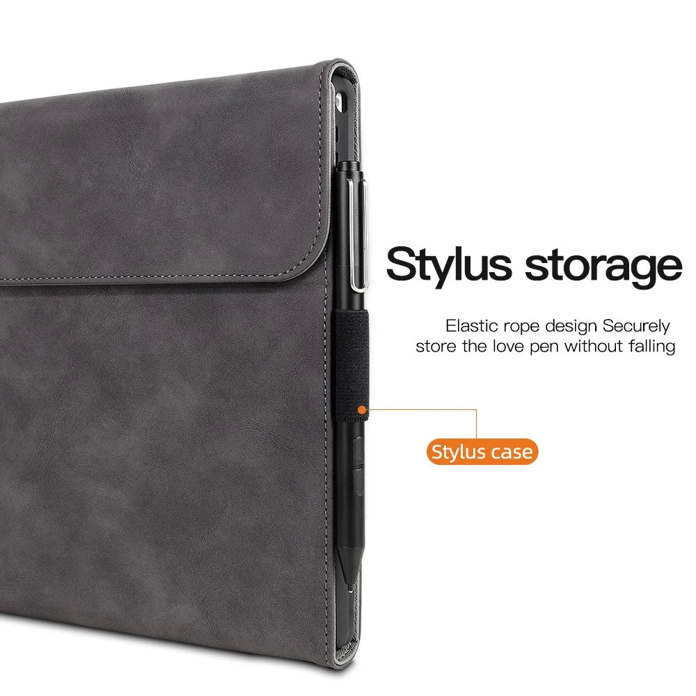 For Microsoft Surface Pro 4 / 5 / 6 / 7 PU Leather Tablet Case Stand Keyboard Cover with Pen Loop Holder - Grey - 5