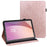 For Lenovo Tab M9 TB-310FU Flower Imprinting Tablet Cover PU Leather Stand Wallet Protective Case - Rose Gold - 1