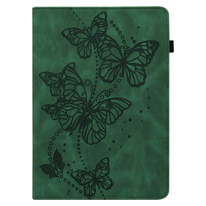 For Lenovo Tab P11 Pro Gen 2 PU Leather Tablet Stand Cover Butterfly Imprinted Card Holder Drop-proof Case - Green - 2