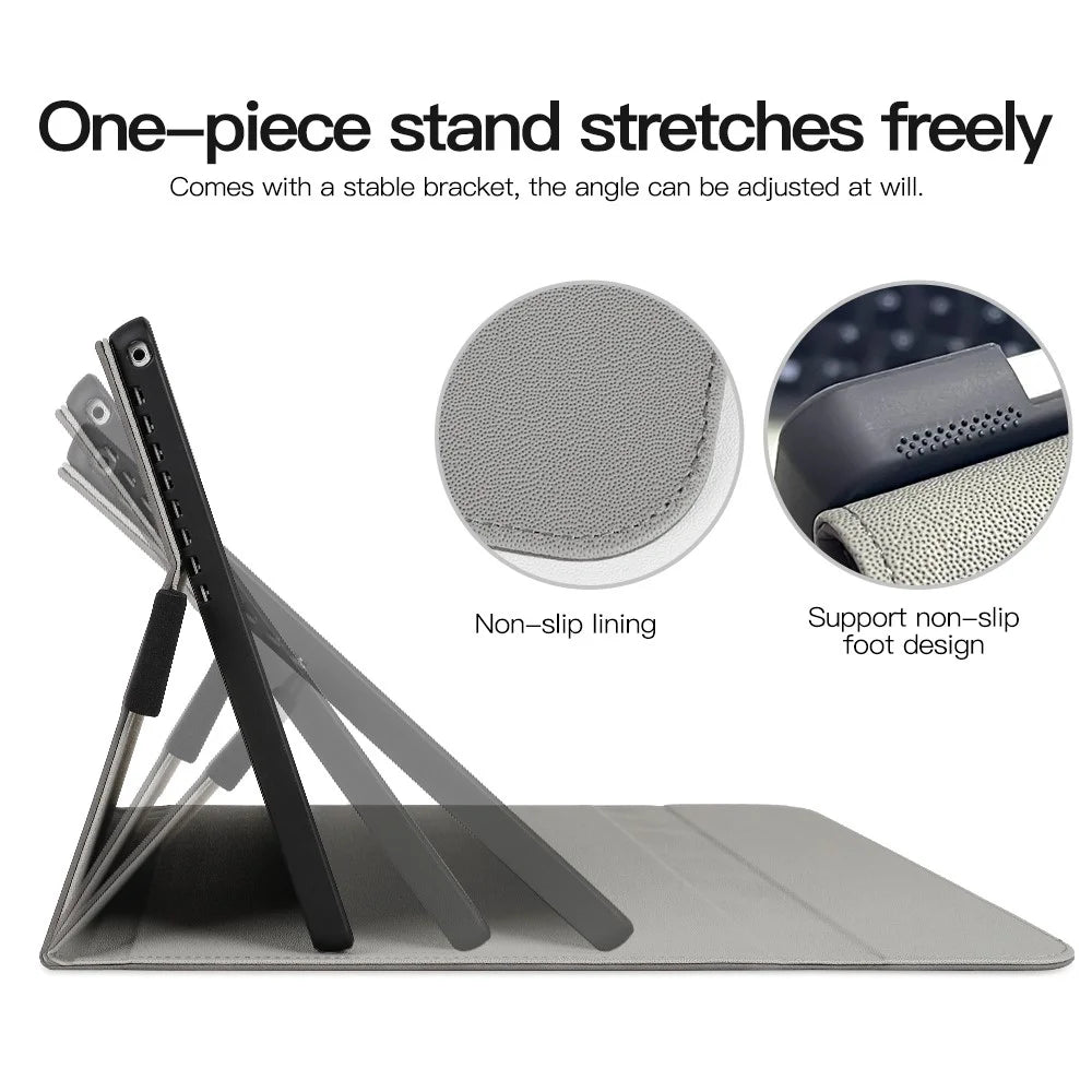 For Microsoft Surface Pro 9 PU Leather Keyboard Case Adjustable Stand Anti-drop Tablet Cover - Grey - 7