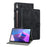 Shockproof Case for Lenovo Tab P11 Pro Gen 2 PU Leather Stand Case Cute Tiger Pattern Flip Cover with Card Holder - Black - 1