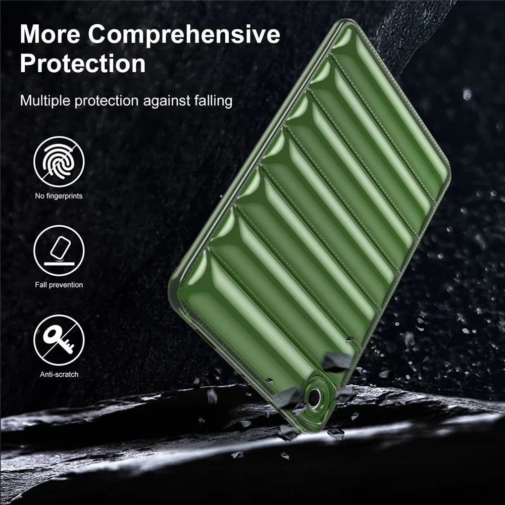 For Samsung Galaxy Tab A8 10.5 (2021) / (2022) Tablet Case Down Jacket Design Anti-scratch TPU Cover - Green - 3