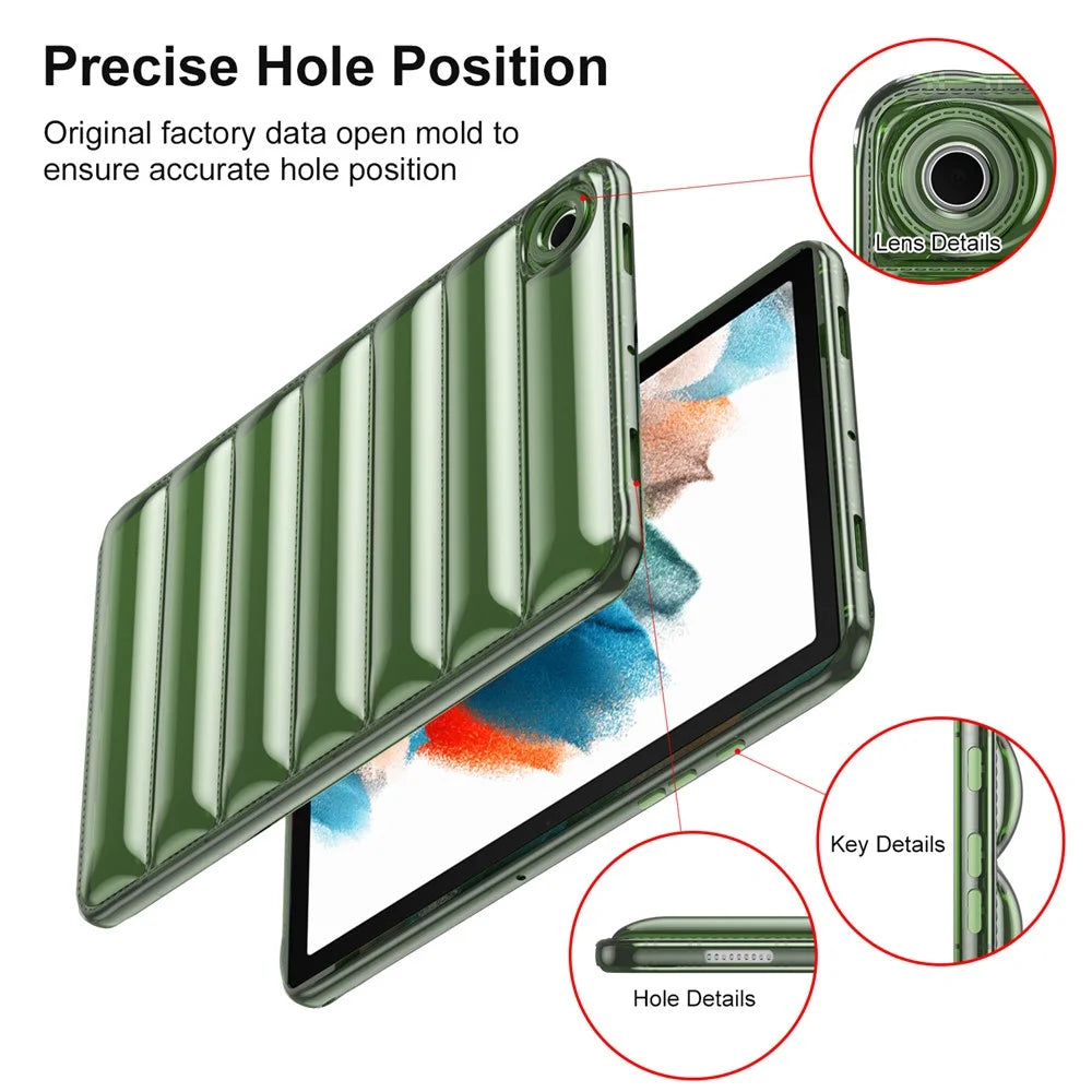 For Samsung Galaxy Tab A8 10.5 (2021) / (2022) Tablet Case Down Jacket Design Anti-scratch TPU Cover - Green - 7