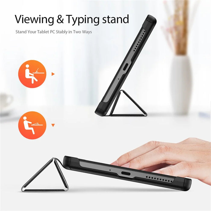 DUX DUCIS Domo Series PU Leather Case for Lenovo Tab M8 (4th Gen) 2024 TB-301XU / M8 (4th Gen) 2023 TB-300FU Tri-Fold Stand Case - Black - 2