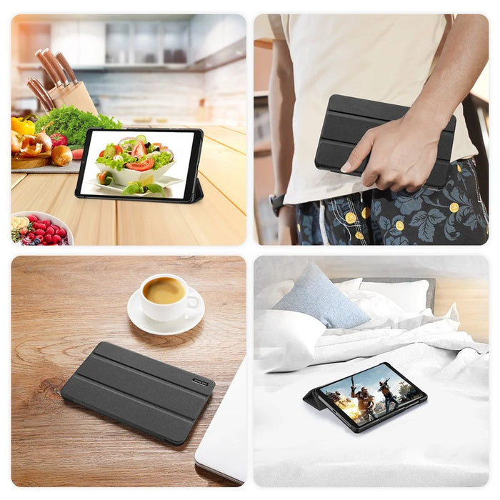 DUX DUCIS Domo Series PU Leather Case for Lenovo Tab M8 (4th Gen) 2024 TB-301XU / M8 (4th Gen) 2023 TB-300FU Tri-Fold Stand Case - Black - 6