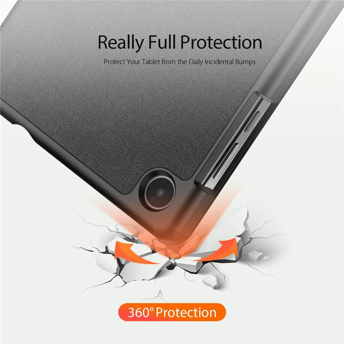 DUX DUCIS Domo Series PU Leather Case for Lenovo Tab M8 (4th Gen) 2024 TB-301XU / M8 (4th Gen) 2023 TB-300FU Tri-Fold Stand Case - Black - 7