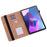 Tablet Case with Card Slots For Lenovo Tab P11 Gen 2 Line Imprinted Leather Protective Tablet Cover Stand - Green - 3
