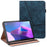 Leather Tablet Case for Lenovo Tab P11 Pro Gen 2 , Line Imprinted Anti-drop Tablet Cover Stand Card Holder - Blue - 1