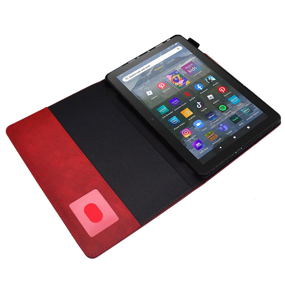 For Amazon Fire HD 8 (2020) / (2022) / 8 Plus (2022) / (2020) Leather Tablet Case Wallet Stand Slim Tablet Cover - Red - 2
