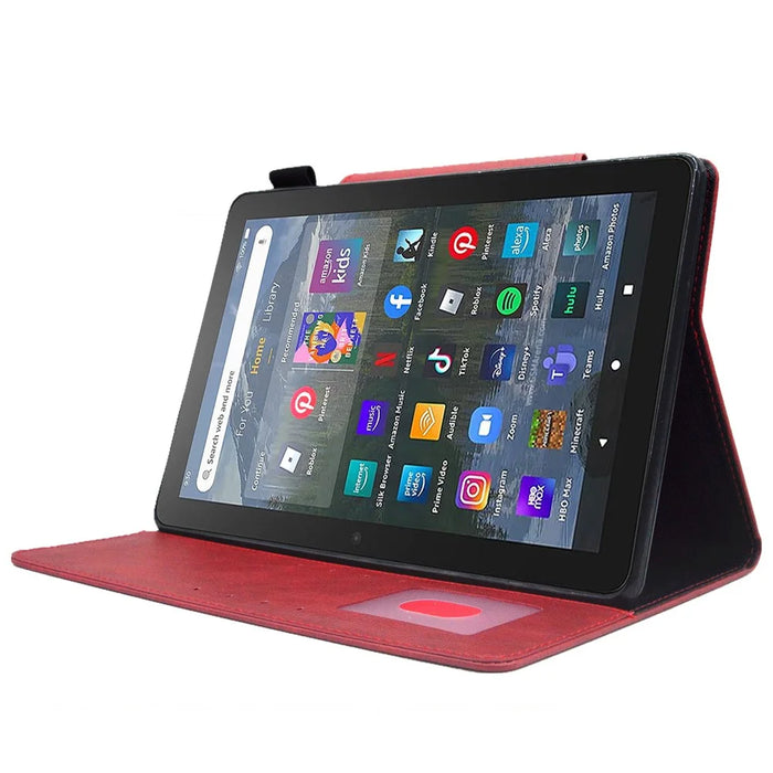 For Amazon Fire HD 8 (2020) / (2022) / 8 Plus (2022) / (2020) Leather Tablet Case Wallet Stand Slim Tablet Cover - Red - 3