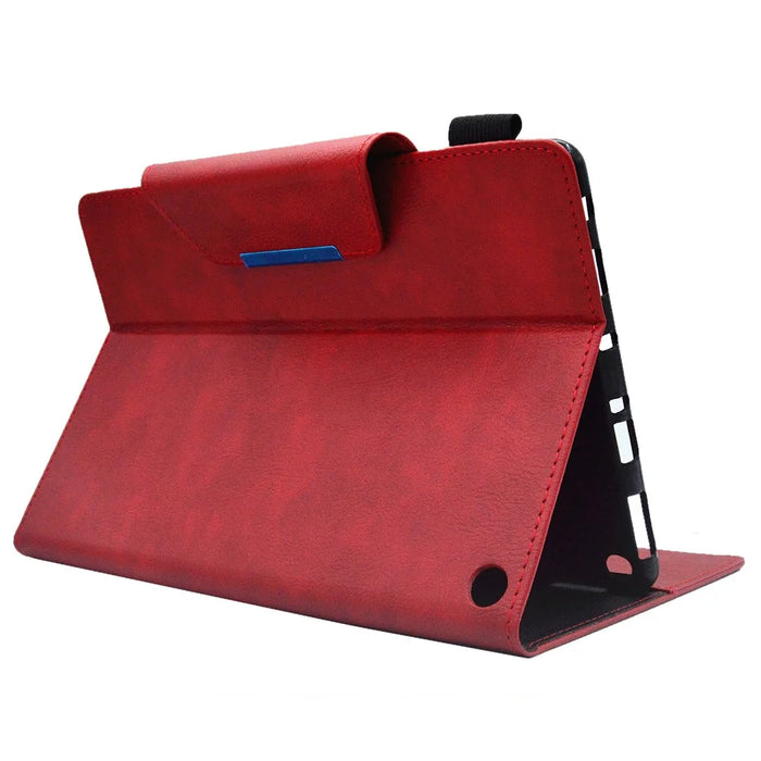 For Amazon Fire HD 8 (2020) / (2022) / 8 Plus (2022) / (2020) Leather Tablet Case Wallet Stand Slim Tablet Cover - Red - 4