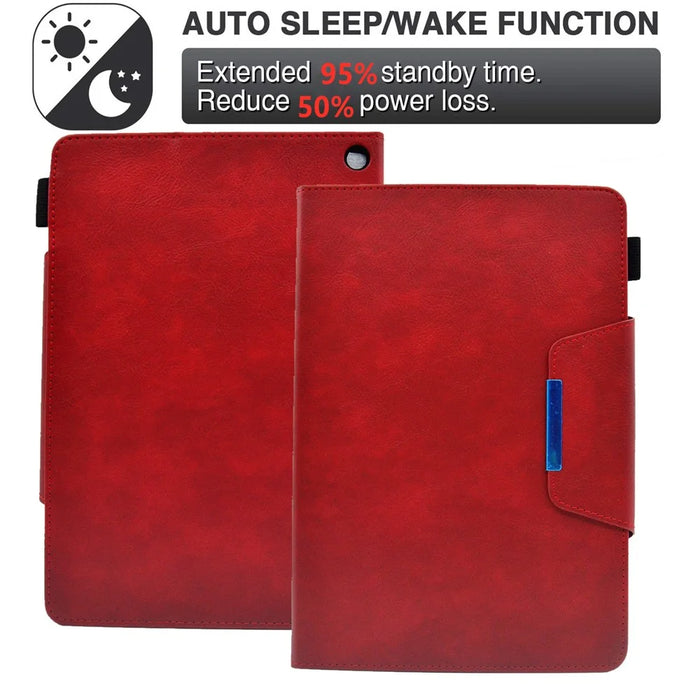 For Amazon Fire HD 8 (2020) / (2022) / 8 Plus (2022) / (2020) Leather Tablet Case Wallet Stand Slim Tablet Cover - Red - 7