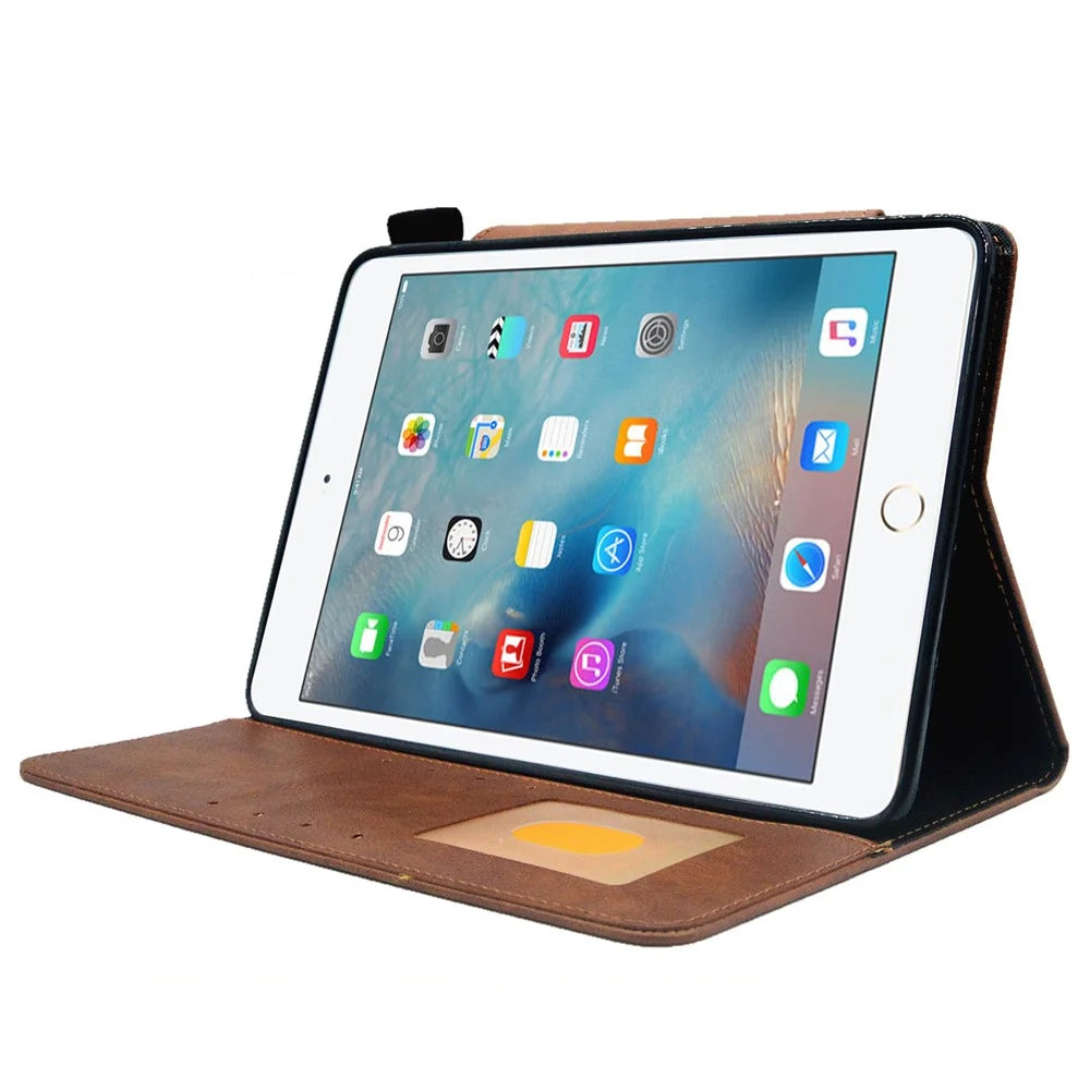For iPad Mini / Mini 2 / 3 / 4 / (2019) 7.9 inch Wallet Stand Tablet Case Auto Wake / Sleep Leather Slim Tablet Cover - Brown - 3